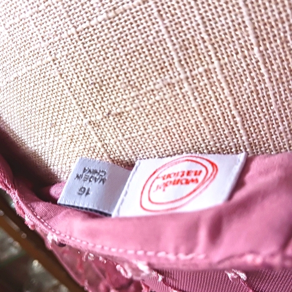 WONDER Nation Girl's Sheer Elbow Sleeves Square Neck Fushia Dress Plus Size 16 - Picture 6 of 8